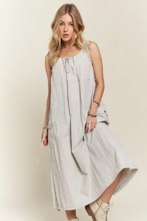 ADORA Gray Back Slit Cargo Dress