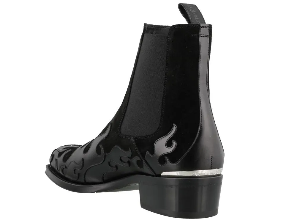 Alexander McQueen Flame Cuban Boots