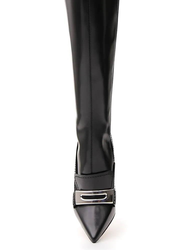 Alexander McQueen Moccasin Style Stiletto Heel Boots