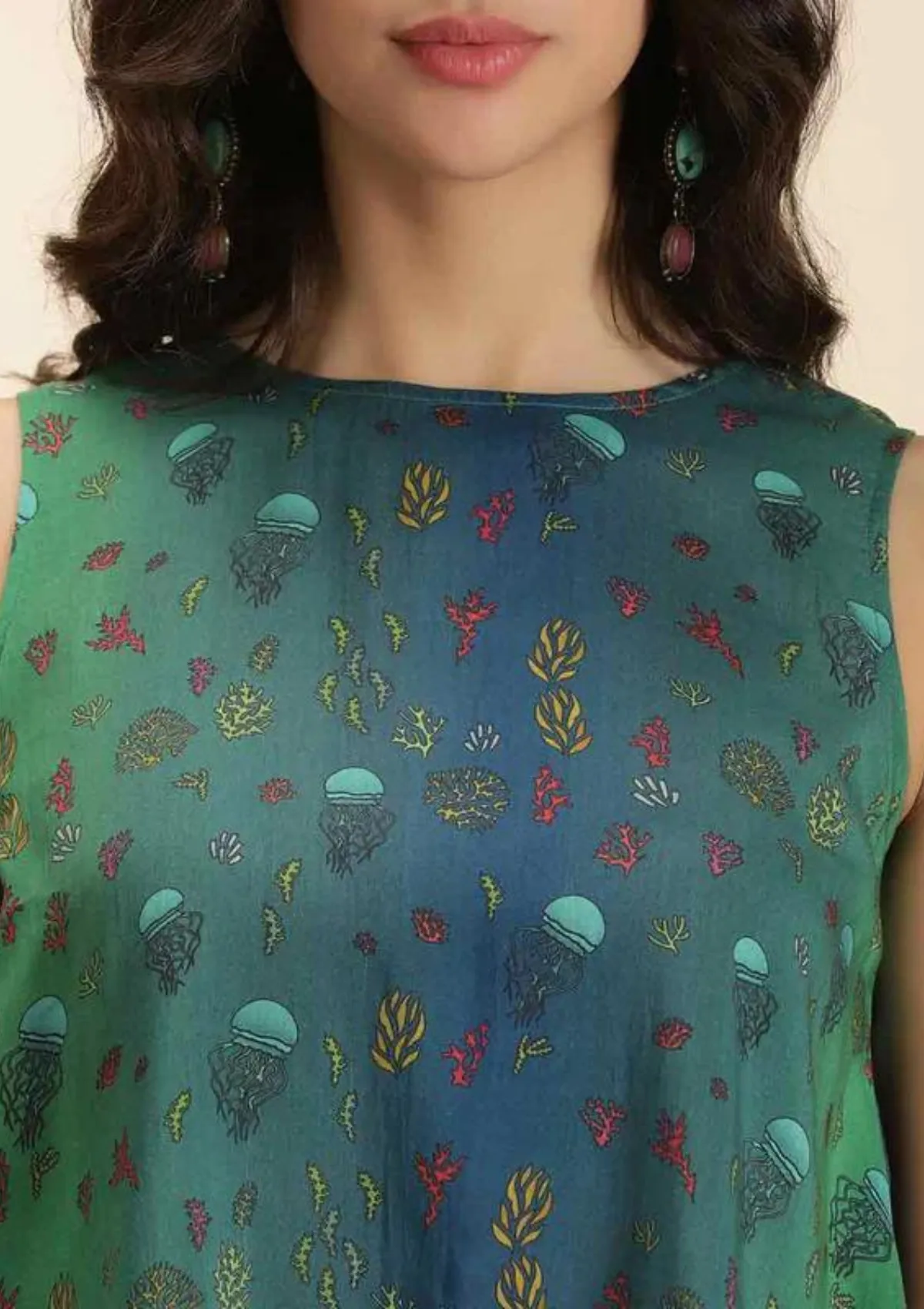 Amphitrite - Printed Halter Neck Top