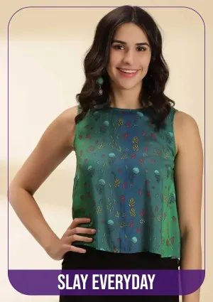 Amphitrite - Printed Halter Neck Top