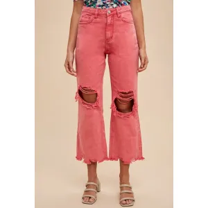 Annie Wear Distressed Raw Hem Jeans