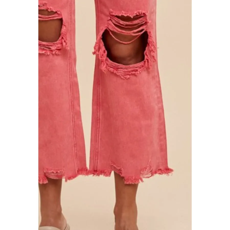 Annie Wear Distressed Raw Hem Jeans