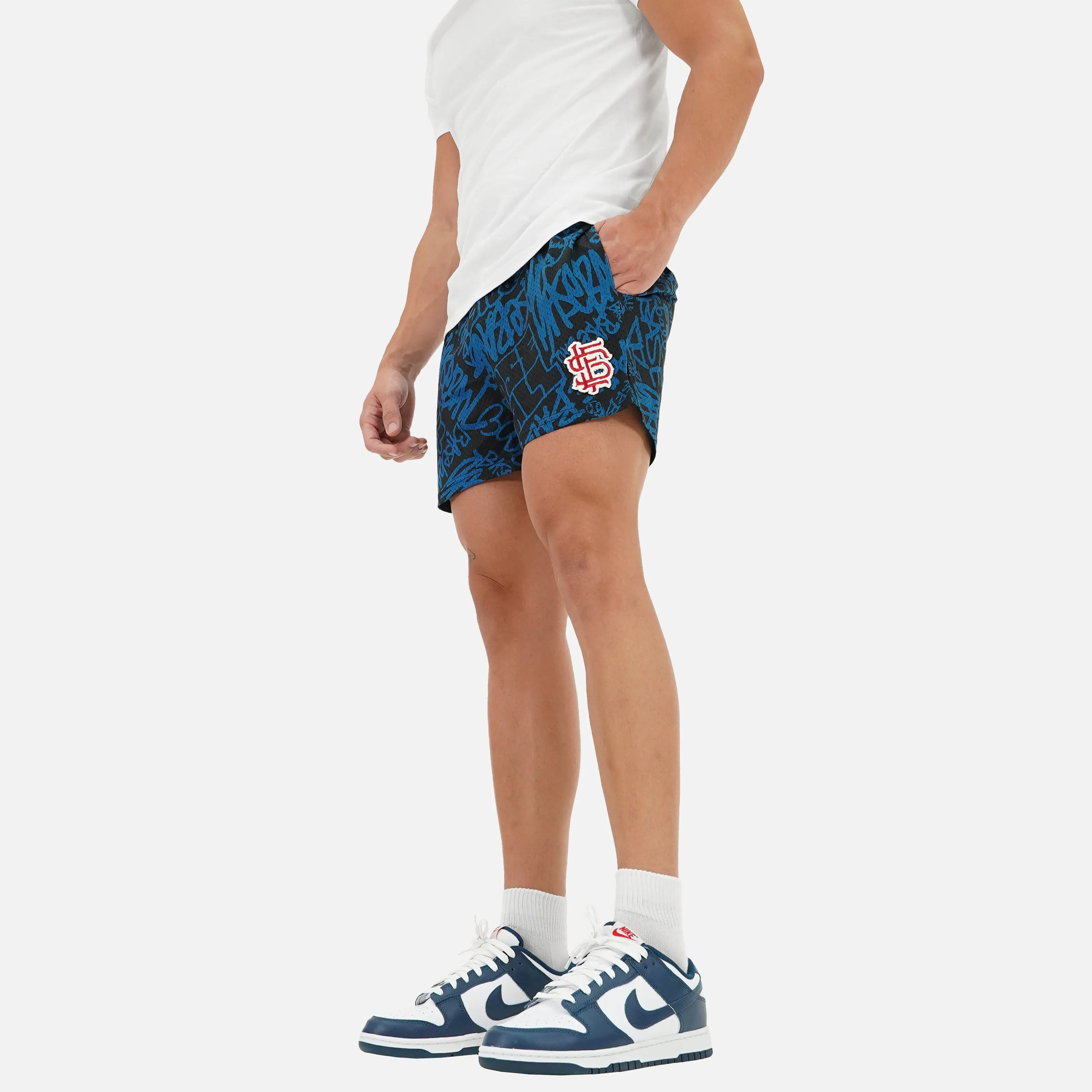 Baseball Blue Marker Shorts - 5"