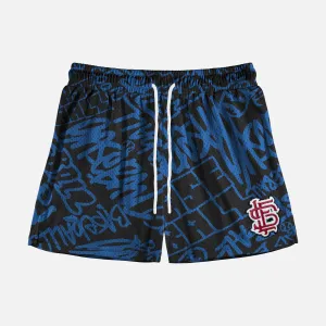 Baseball Blue Marker Shorts - 5"