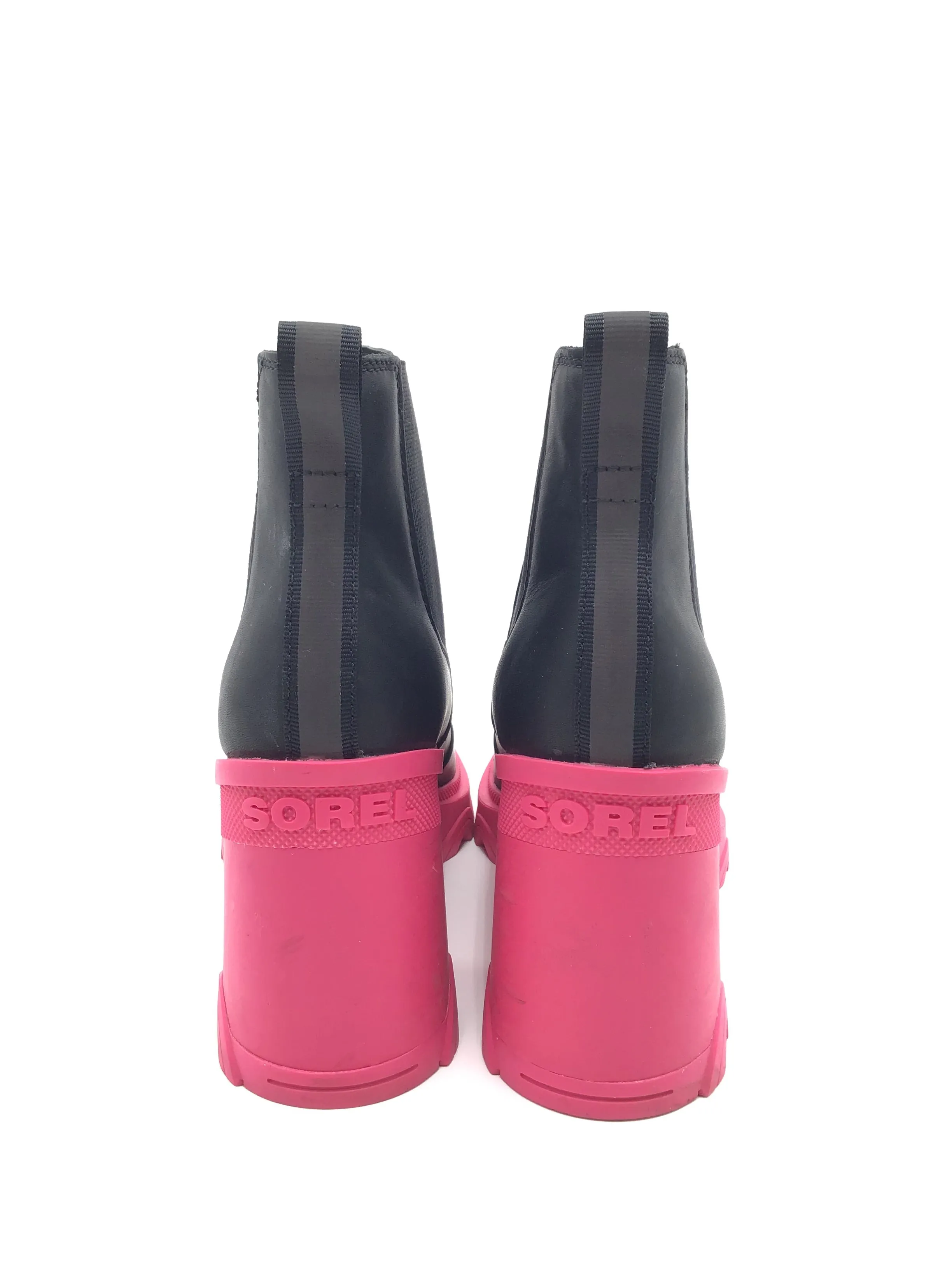 Boots Designer By Sorel In Black & Pink, Size: 9
