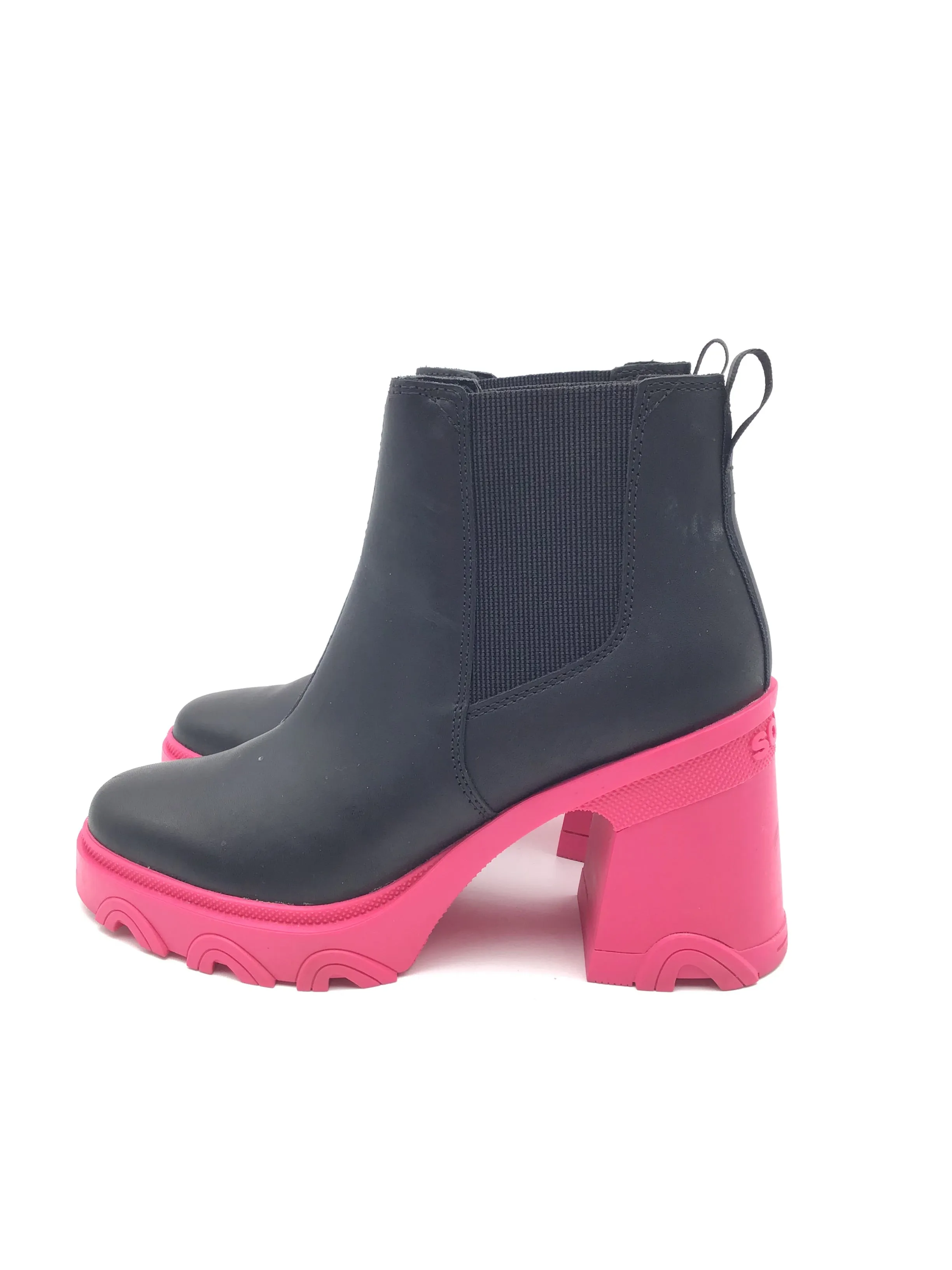 Boots Designer By Sorel In Black & Pink, Size: 9