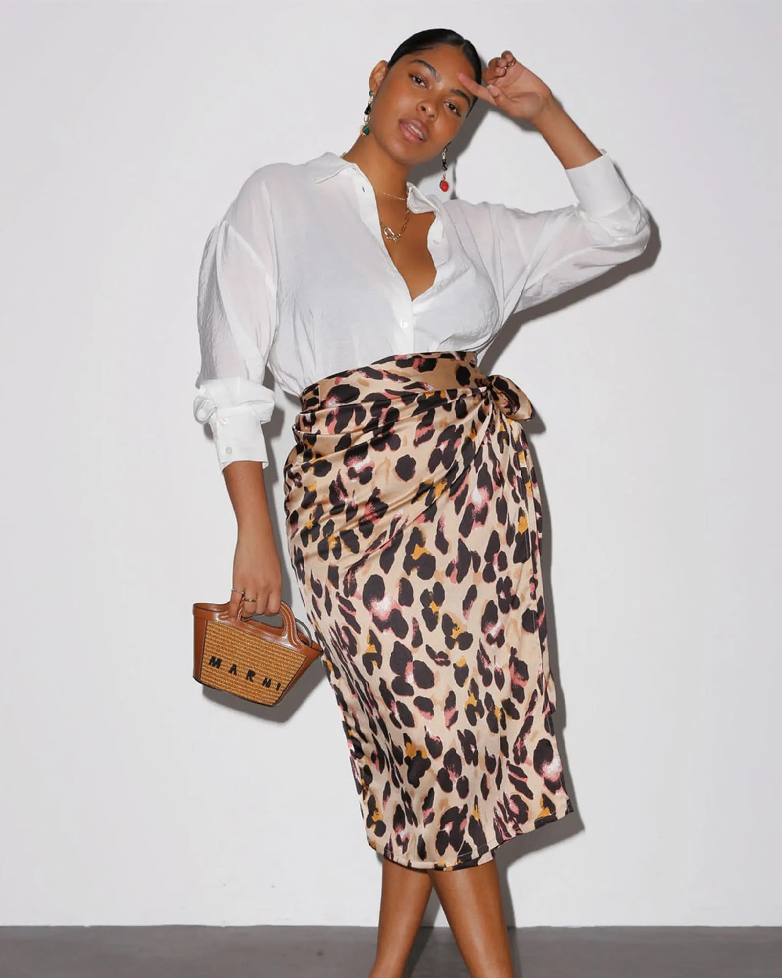 Brown Leopard Jaspre Skirt | Tan / Black