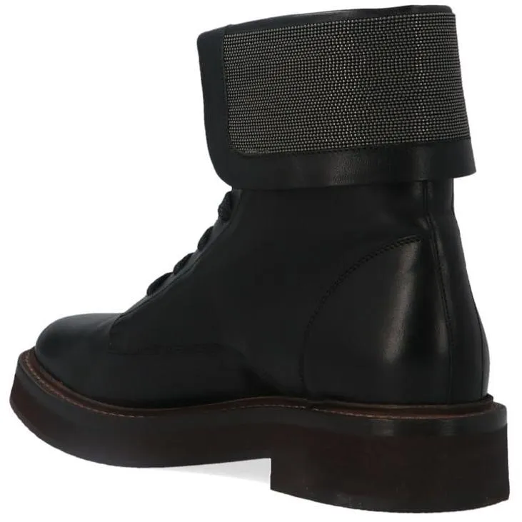 Brunello Cucinelli Lace-Up Combat Boots