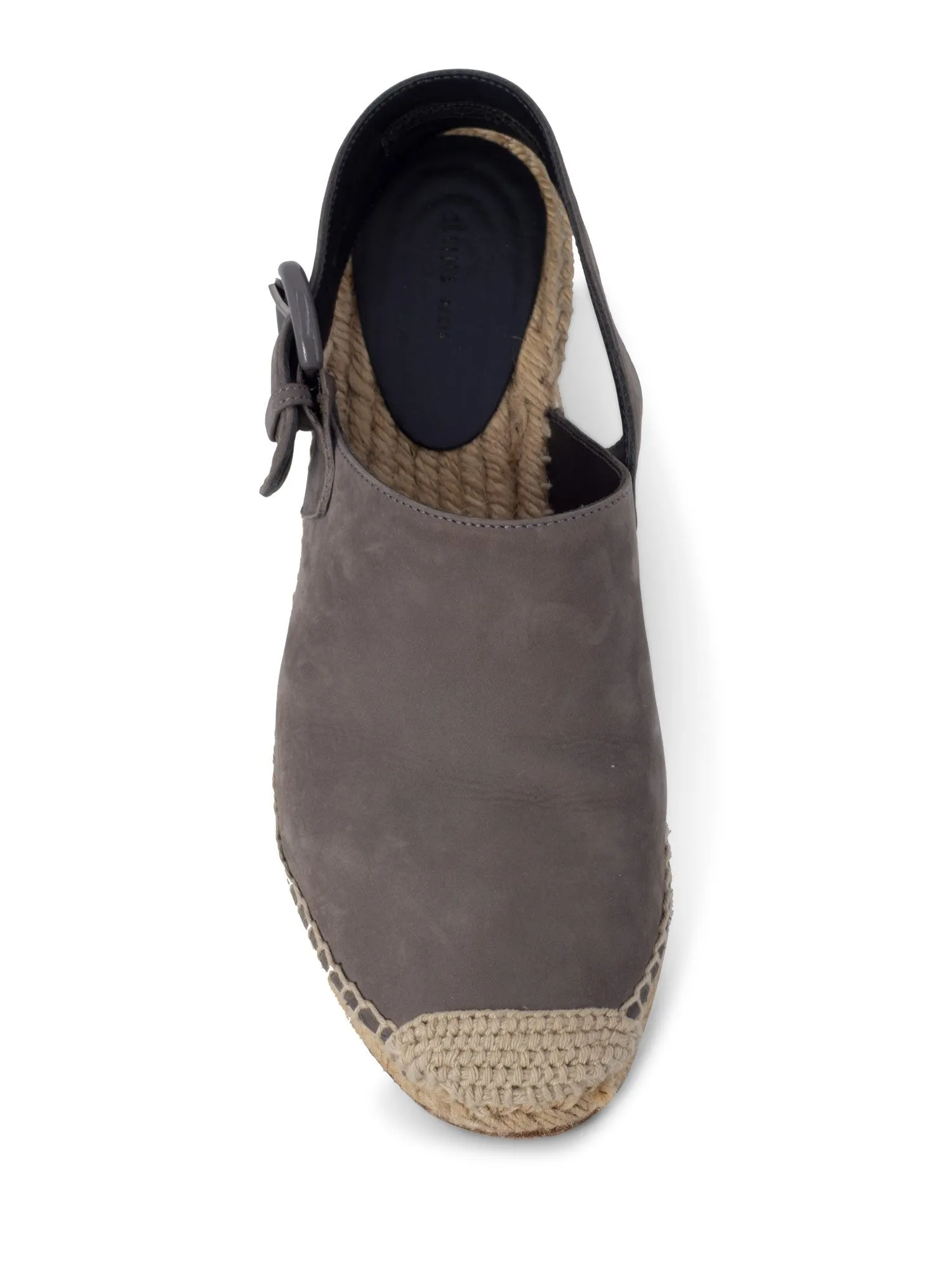 Celine Leather Platform Wedge Espadrilles Grey