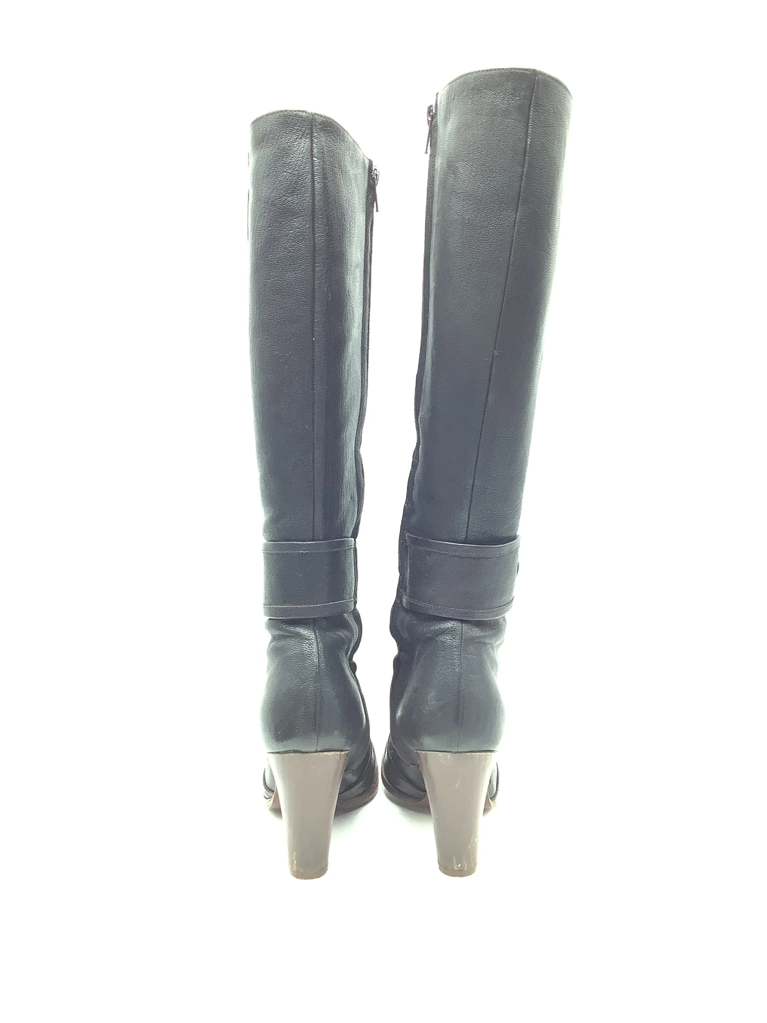 Chie Mihara Knee High Boots Leather Black Size: 6.5