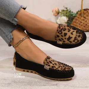 Dames zomer loafer-comfortabele slip-on schoenen met luipaardpatroon