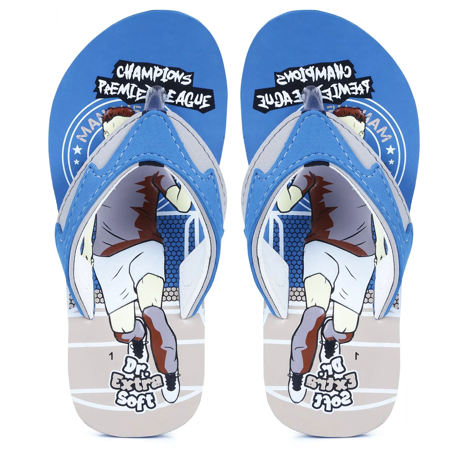 DOCTOR EXTRA SOFT Unisex-Child Kids Flip-Flop (Champions Print) Soft Comfortable Indoor & Outdoor Slippers Stylish Non-Slip Slide Home Casual Cool Cartoon Cute House Chappals For Boys & Girls