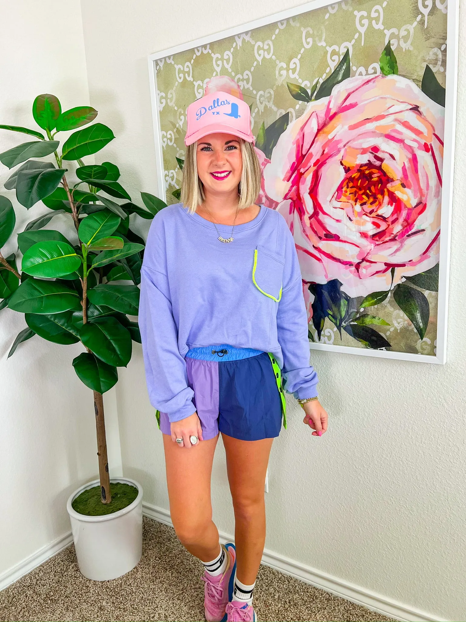 Electric Feeling Shorts - Lilac/Lime