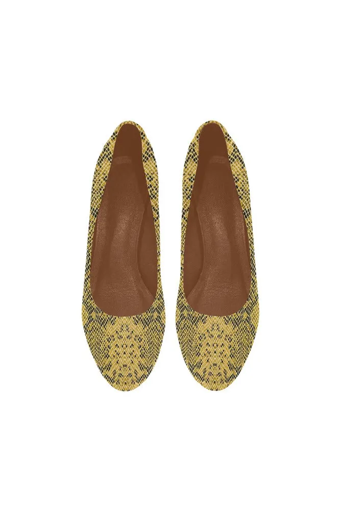 Gold Snakeskin Women's High Heels