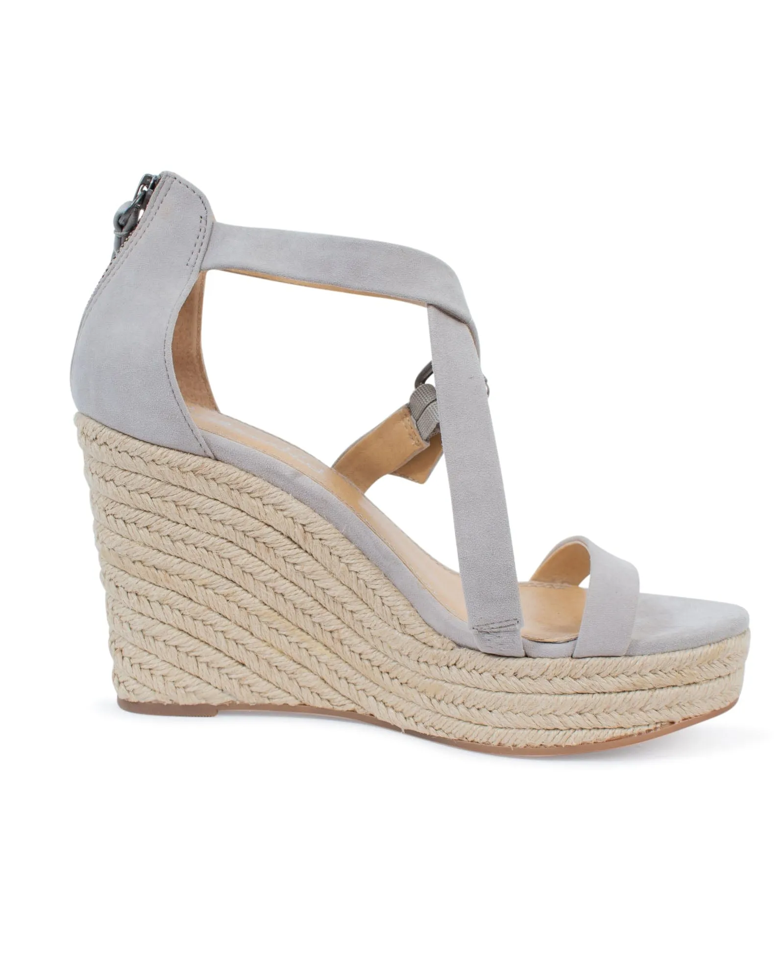 Grey Espadrille Wedges