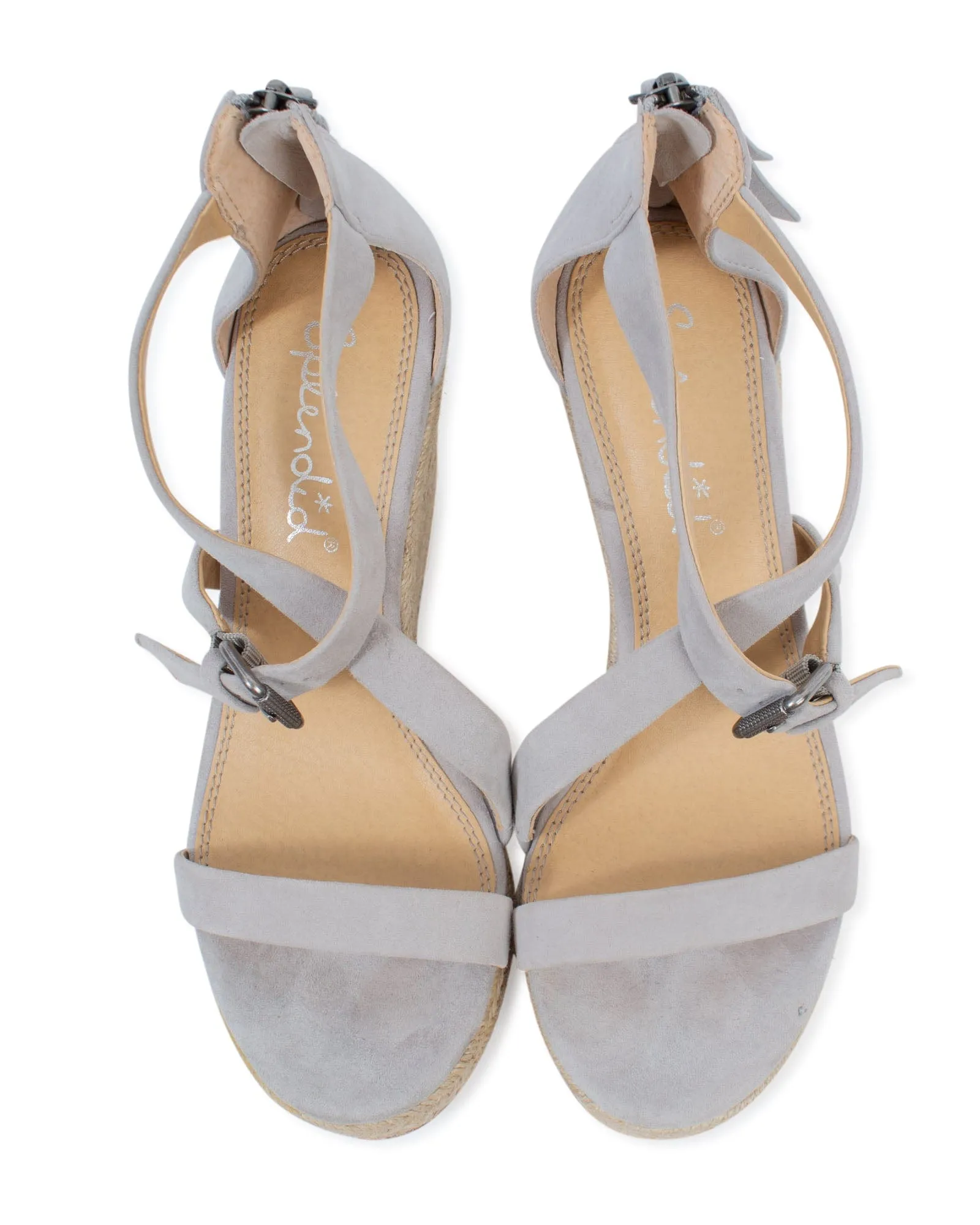 Grey Espadrille Wedges