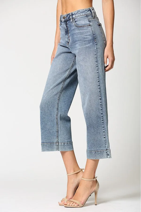 High Rise Cropped Wide Leg Jeans