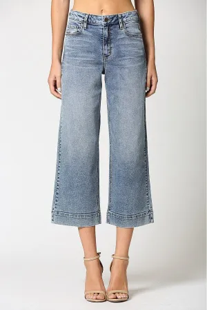 High Rise Cropped Wide Leg Jeans