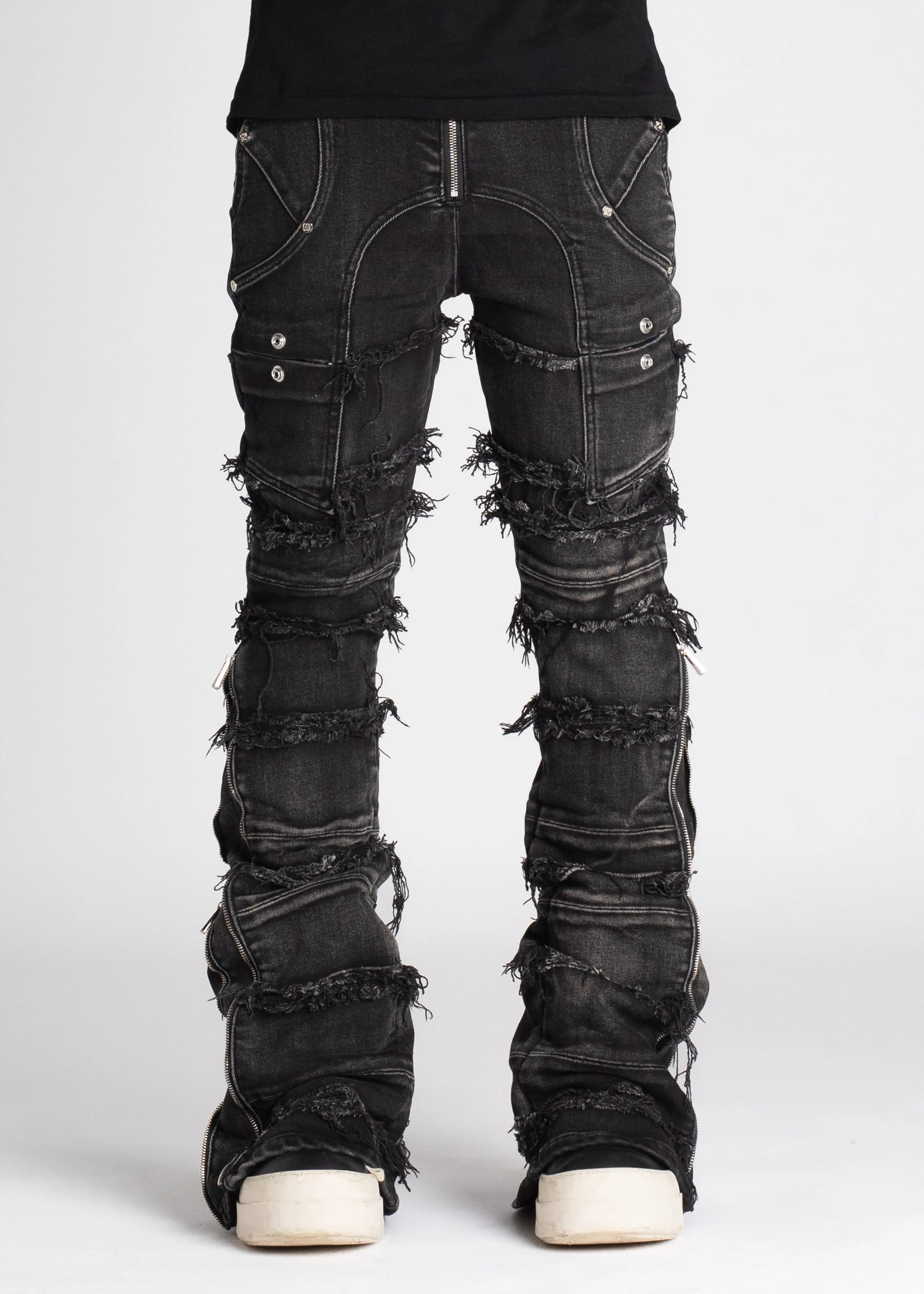 Iron Grey Distressed Denim