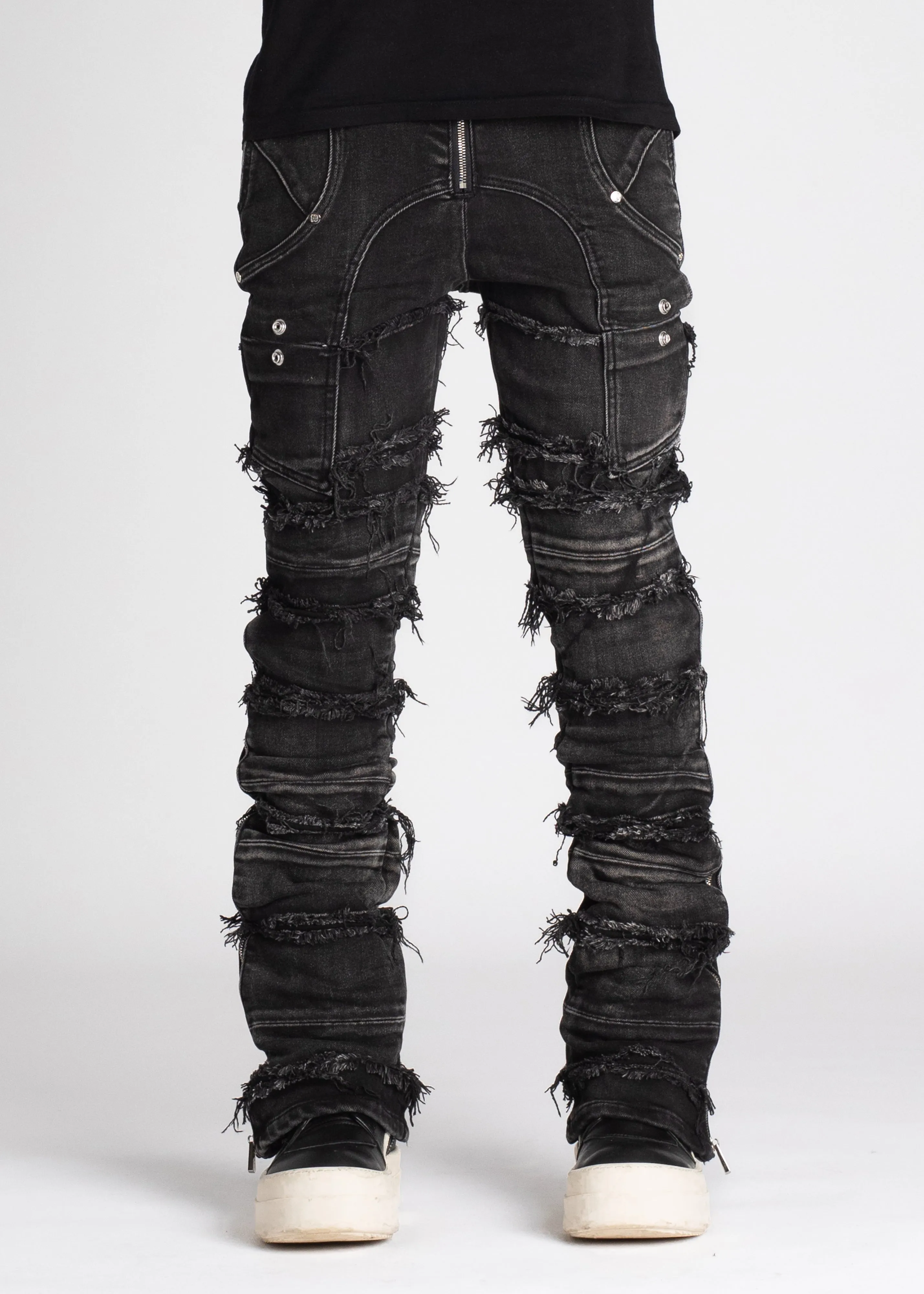 Iron Grey Distressed Denim
