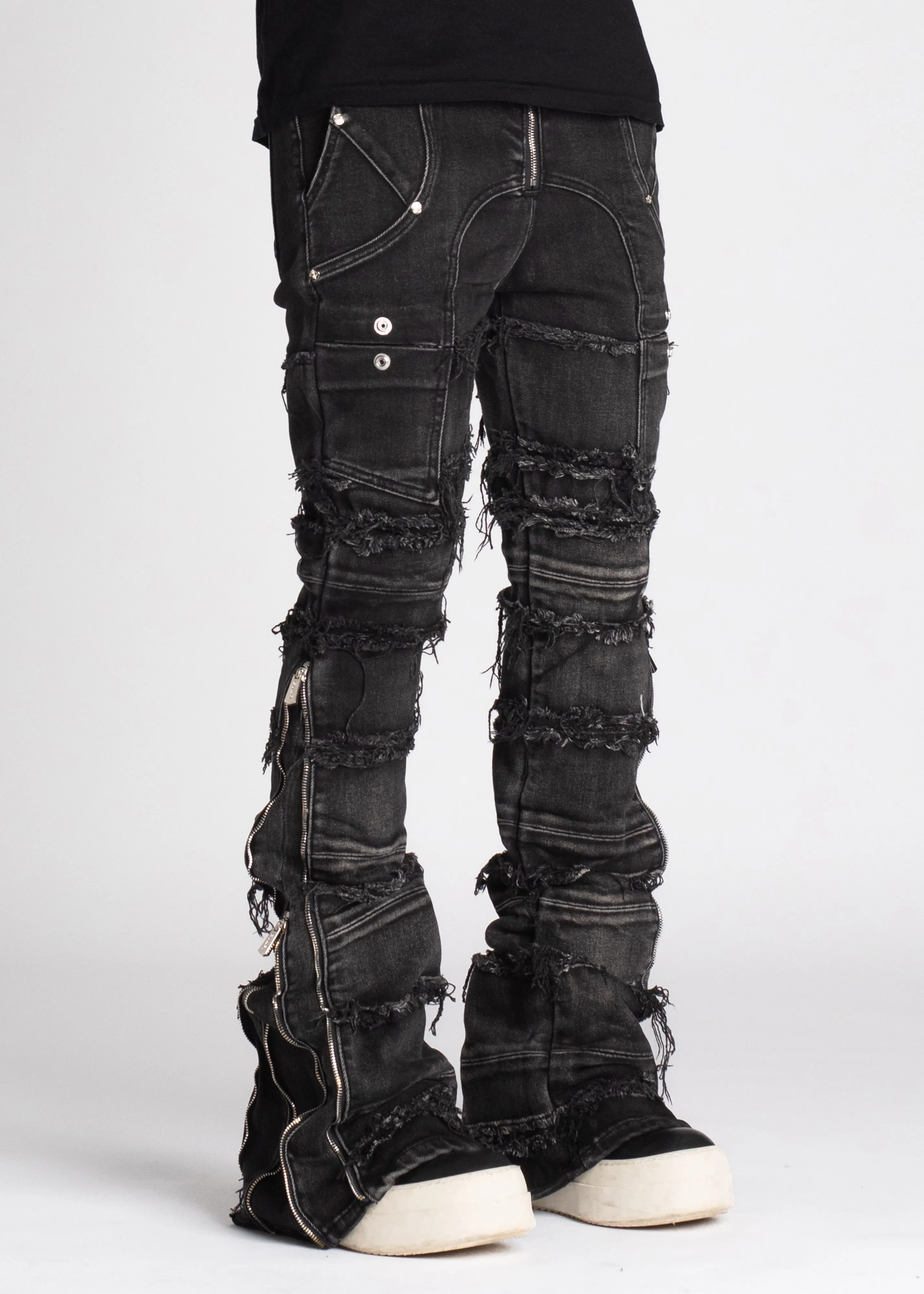 Iron Grey Distressed Denim