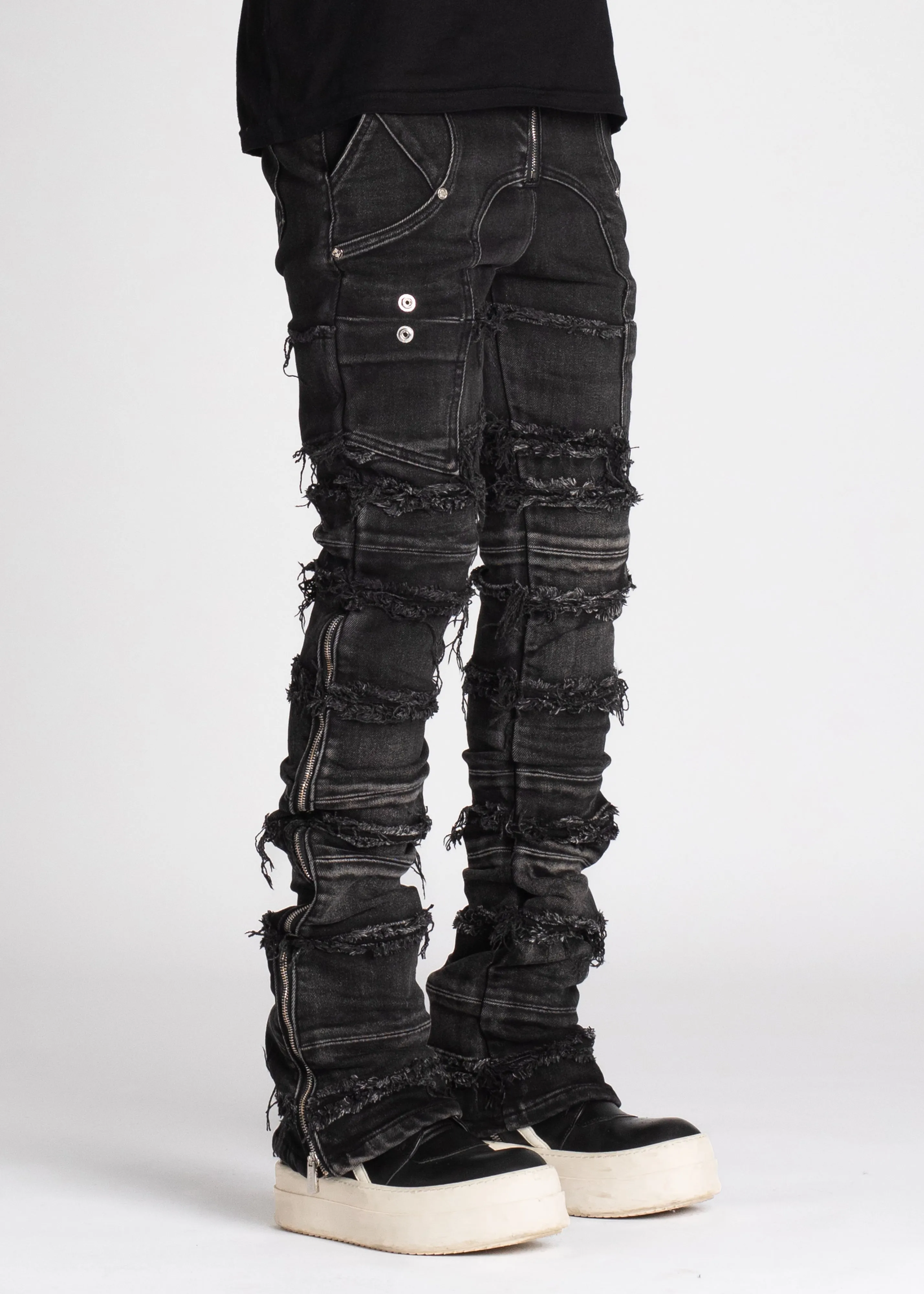 Iron Grey Distressed Denim