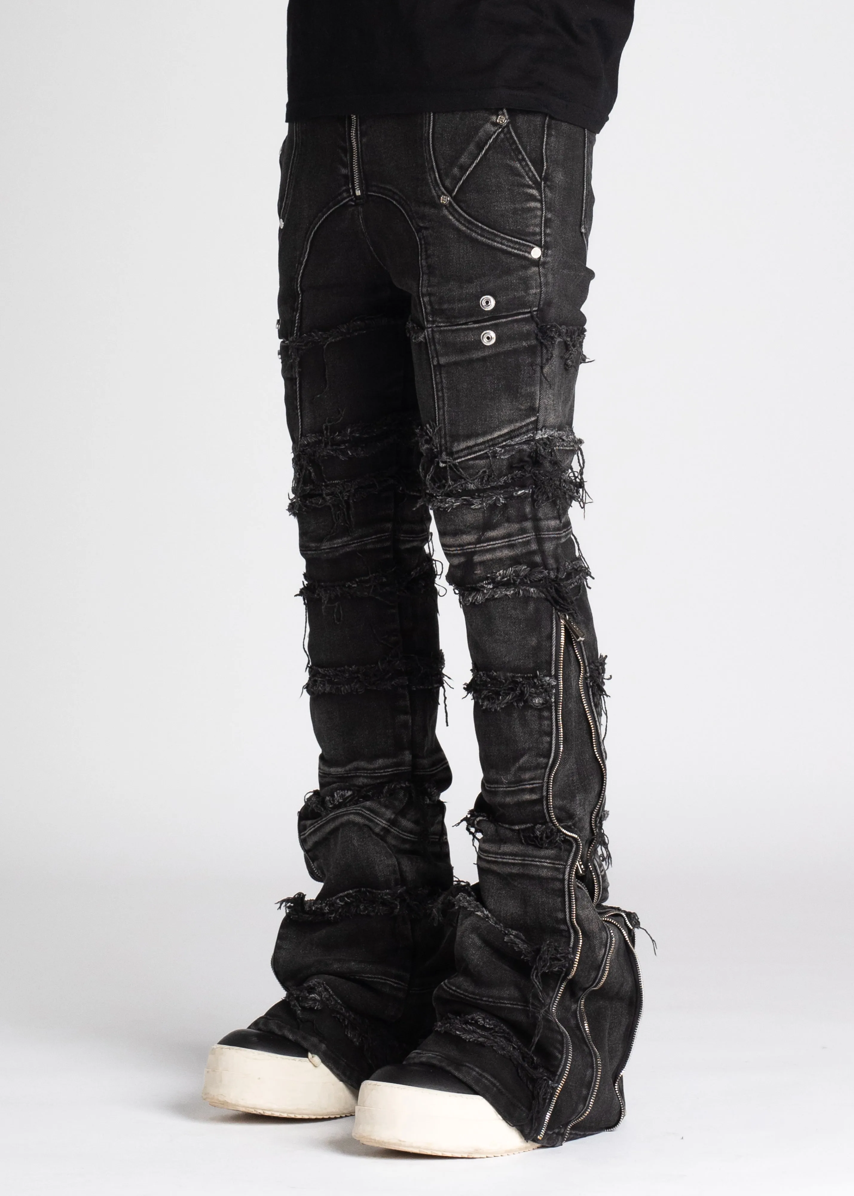 Iron Grey Distressed Denim