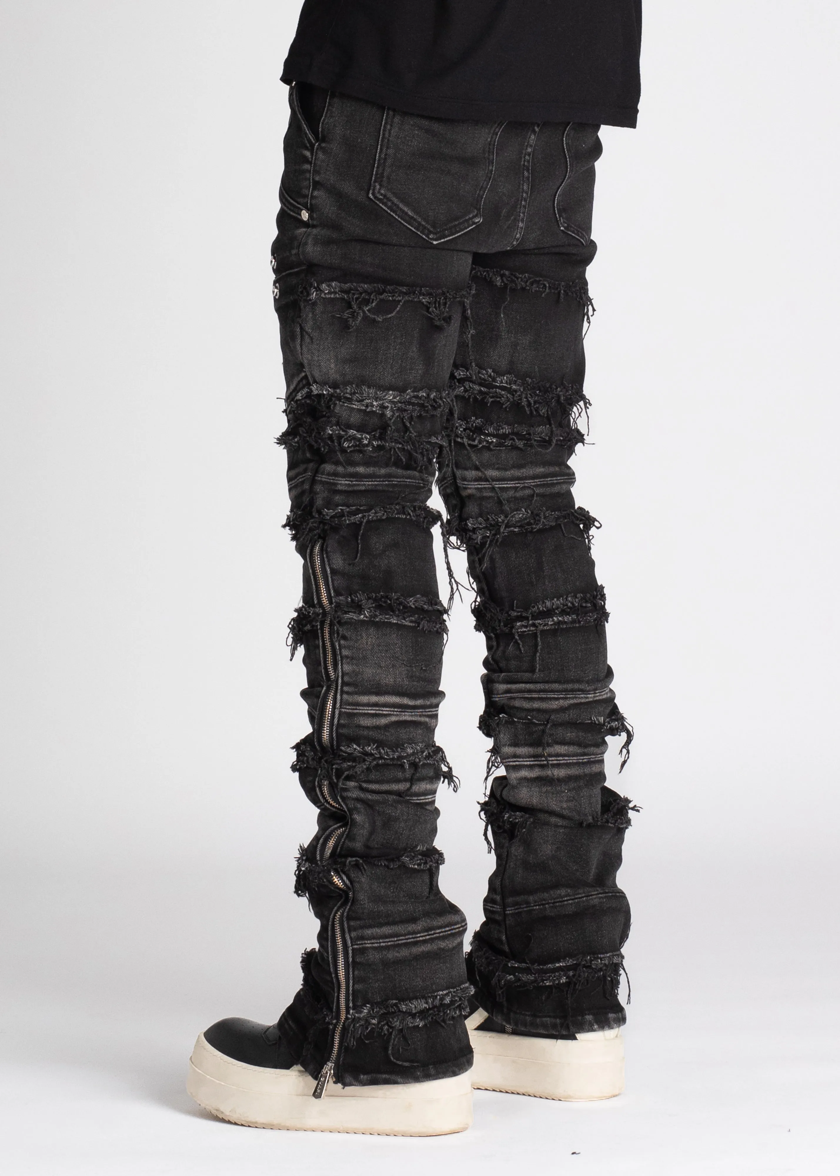 Iron Grey Distressed Denim