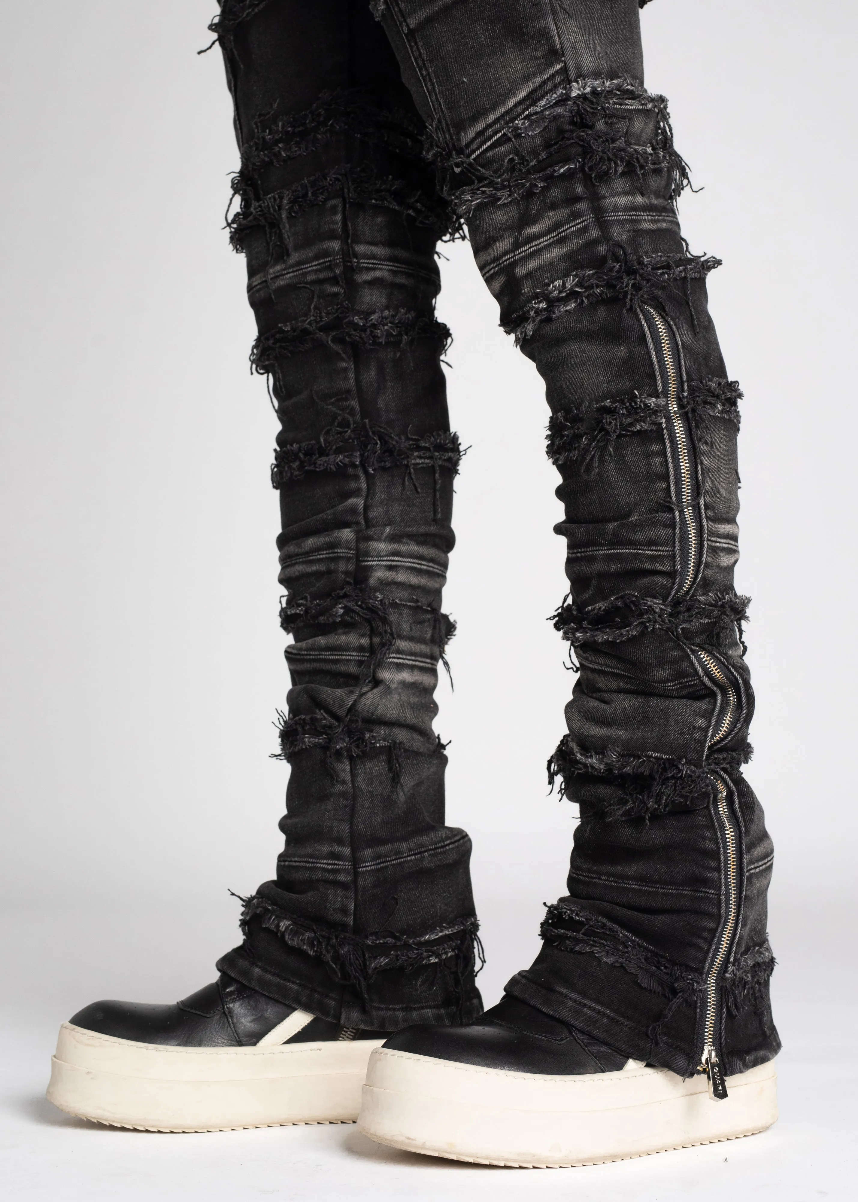 Iron Grey Distressed Denim