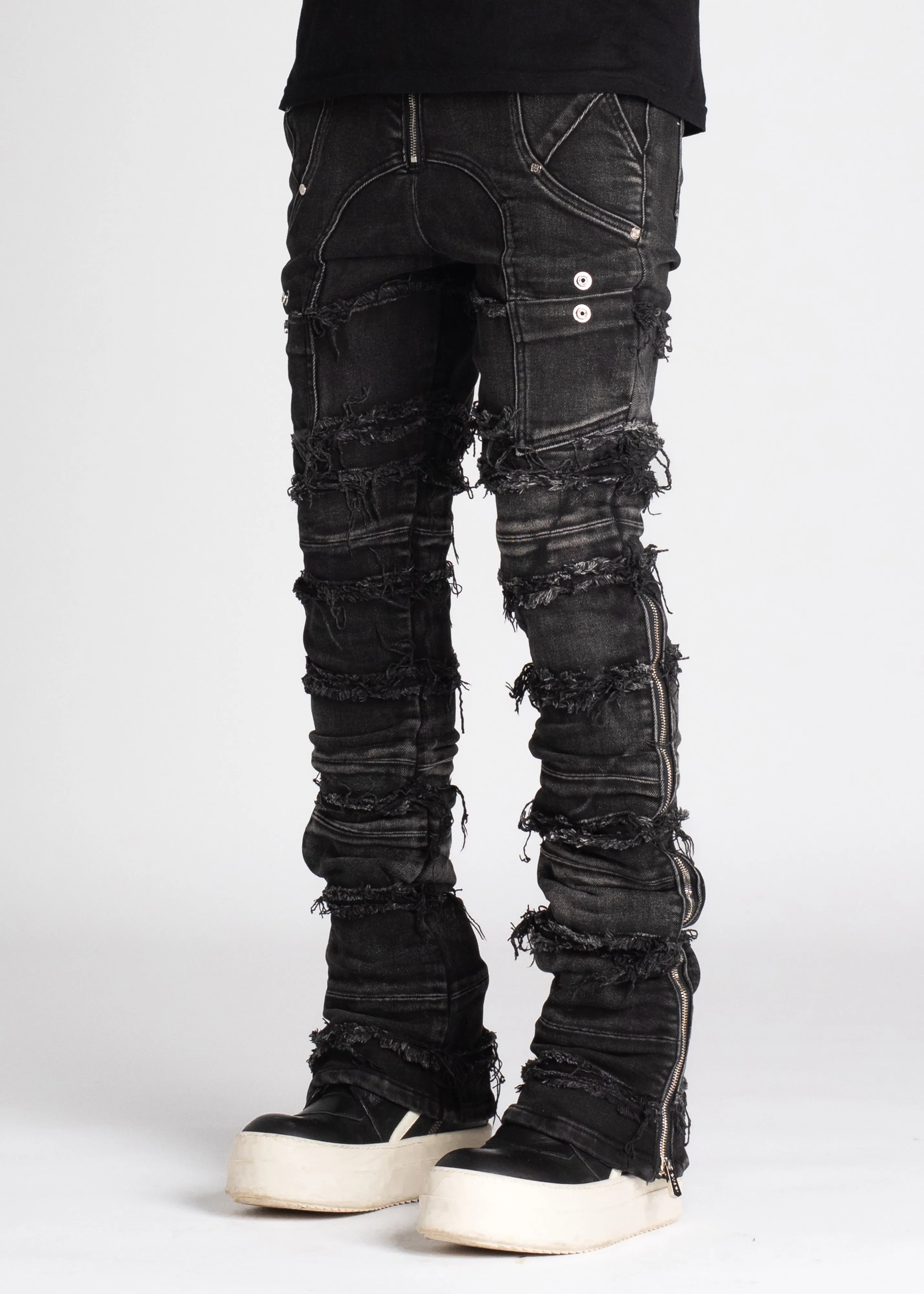 Iron Grey Distressed Denim
