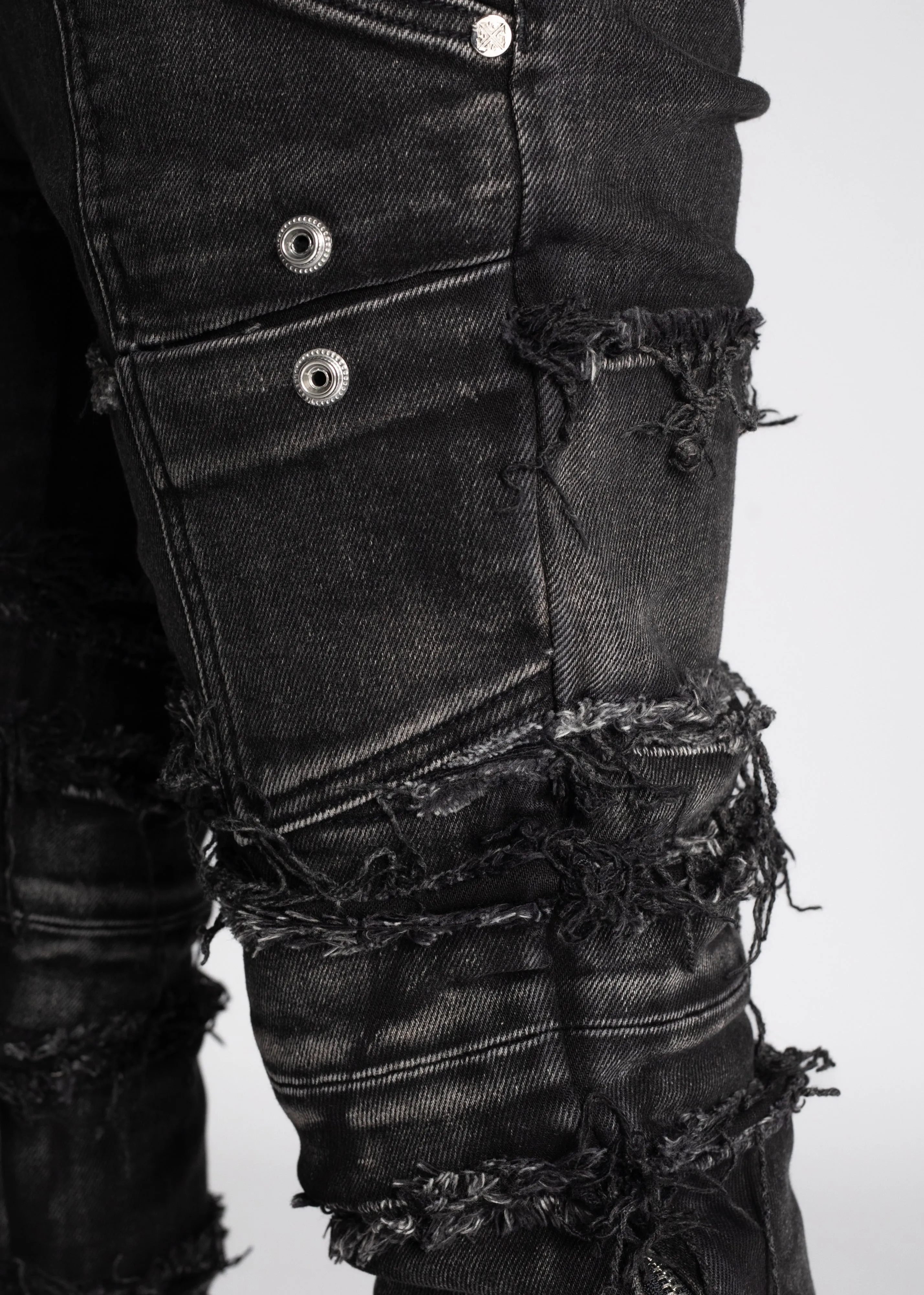 Iron Grey Distressed Denim