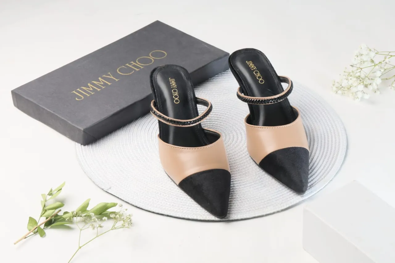 JIMMY CHOO WOMEN KITTEN HEEL - BEIGE