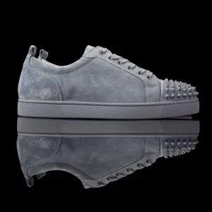 Louis Junior Flat Spikes Suede Velours - Stone Grey