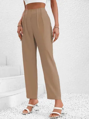Luxe Ruched Accent Pants Wide Leg Crop Pants
