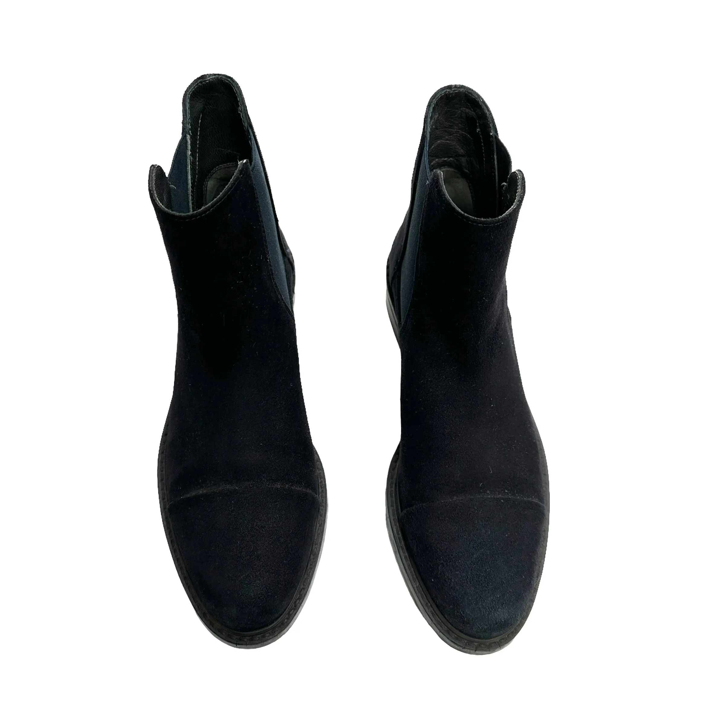 Navy Suede Chelsea Boots - 5