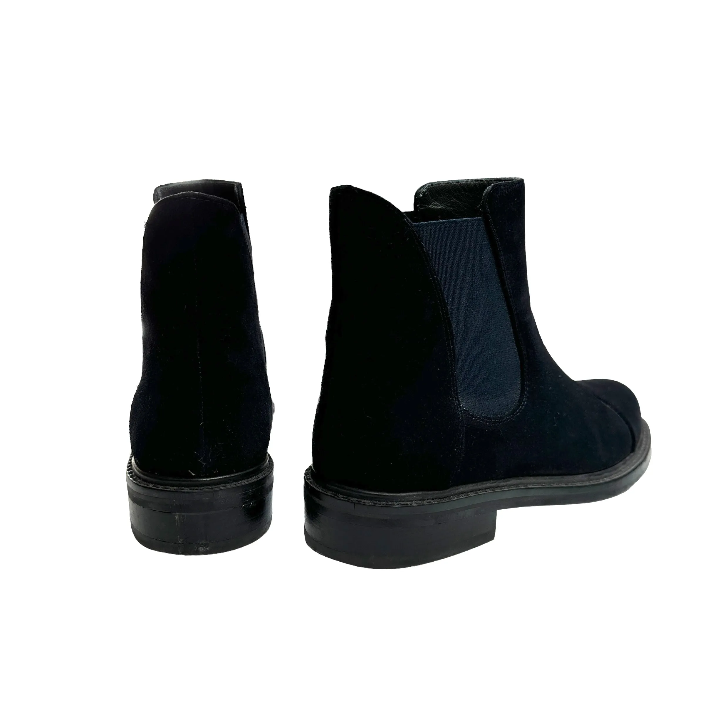 Navy Suede Chelsea Boots - 5