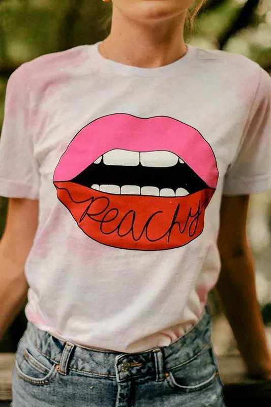 Peachy Lip Tie Dye Tee