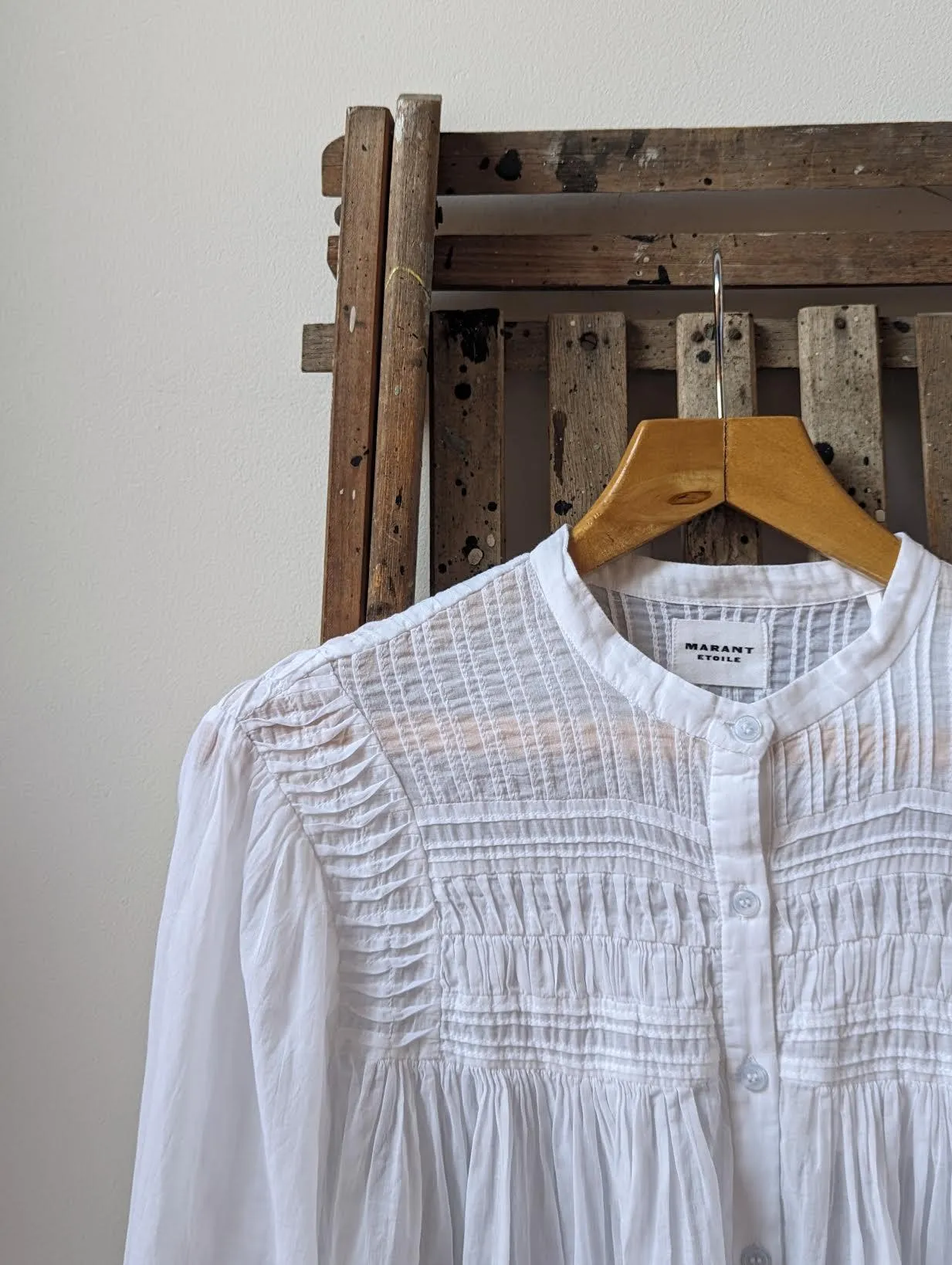 Plalia White Pin-Tuck Blouse