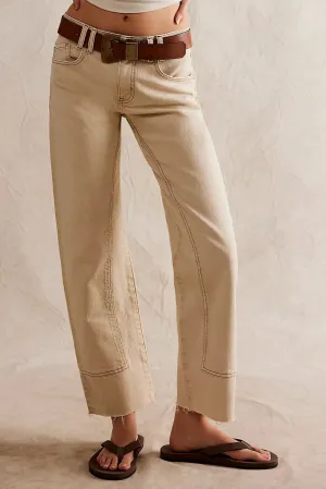 Risk Taker Mid-Rise Jeans in Ecru