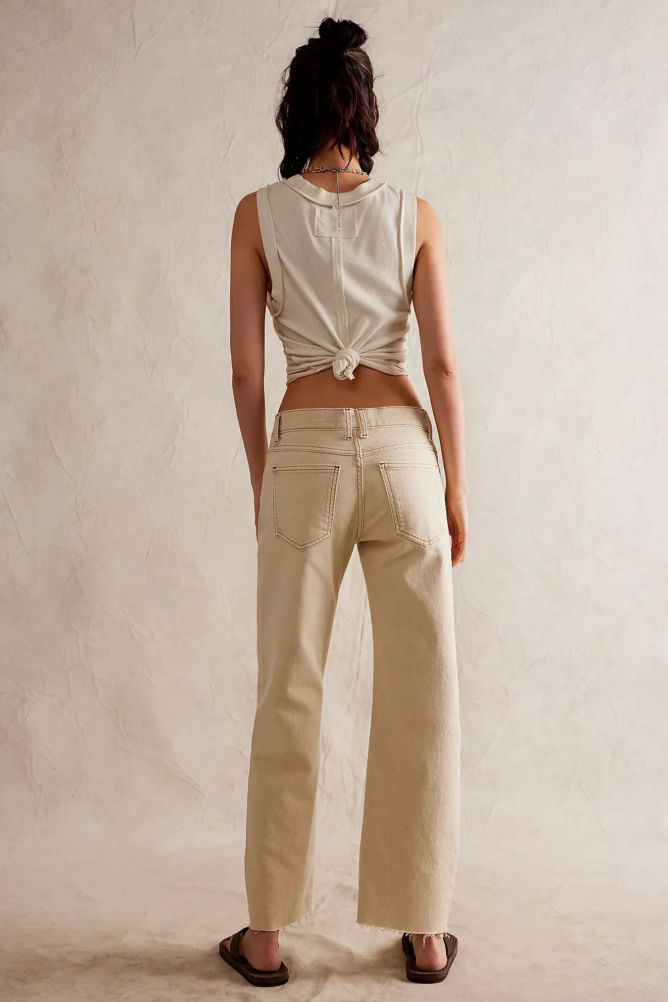 Risk Taker Mid-Rise Jeans in Ecru