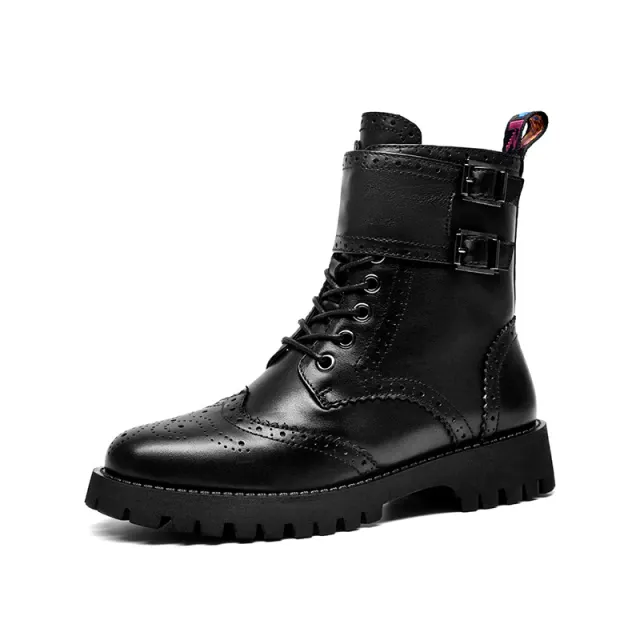 Rocosa Women's High Quality Side Buckle Leather Boots