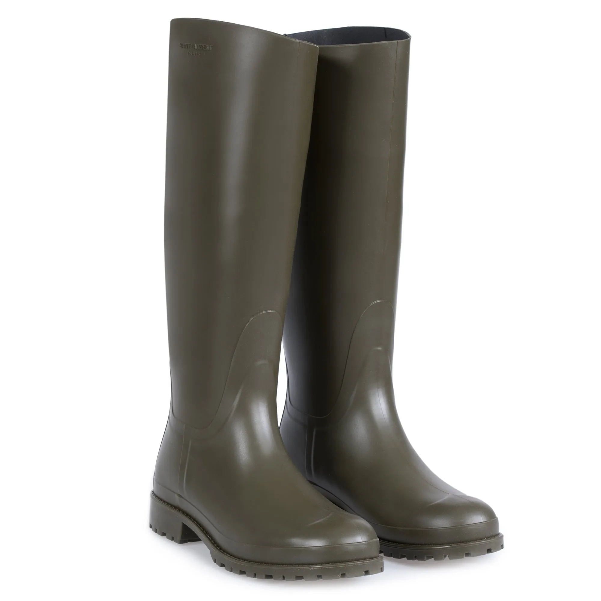 Saint Laurent Olive Green Rain Boots - Size 40