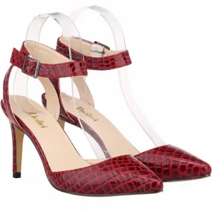 Stylish Pointed Crocodile Pattern Stiletto Women's Single Shoes
