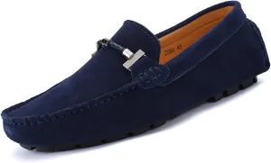 WUIWUIYU Men's Penny Loafers Moccasin Driving Shoes Slip On Flats Boat Shoes